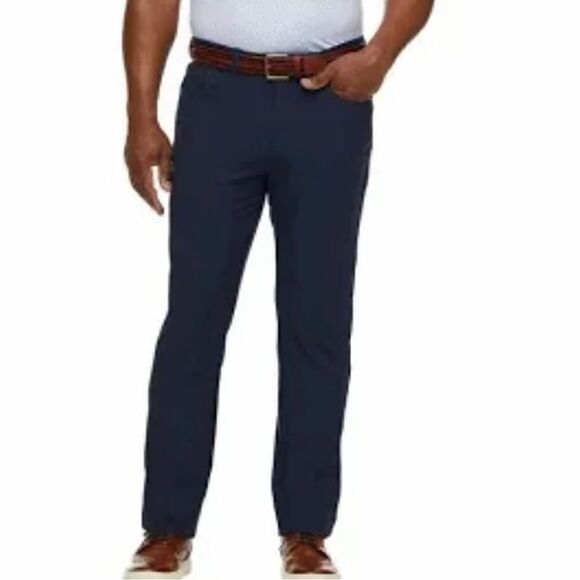 NEW Greg Norman Golf Men’s Pants Navy Flat Front Pockets Sz 38x30